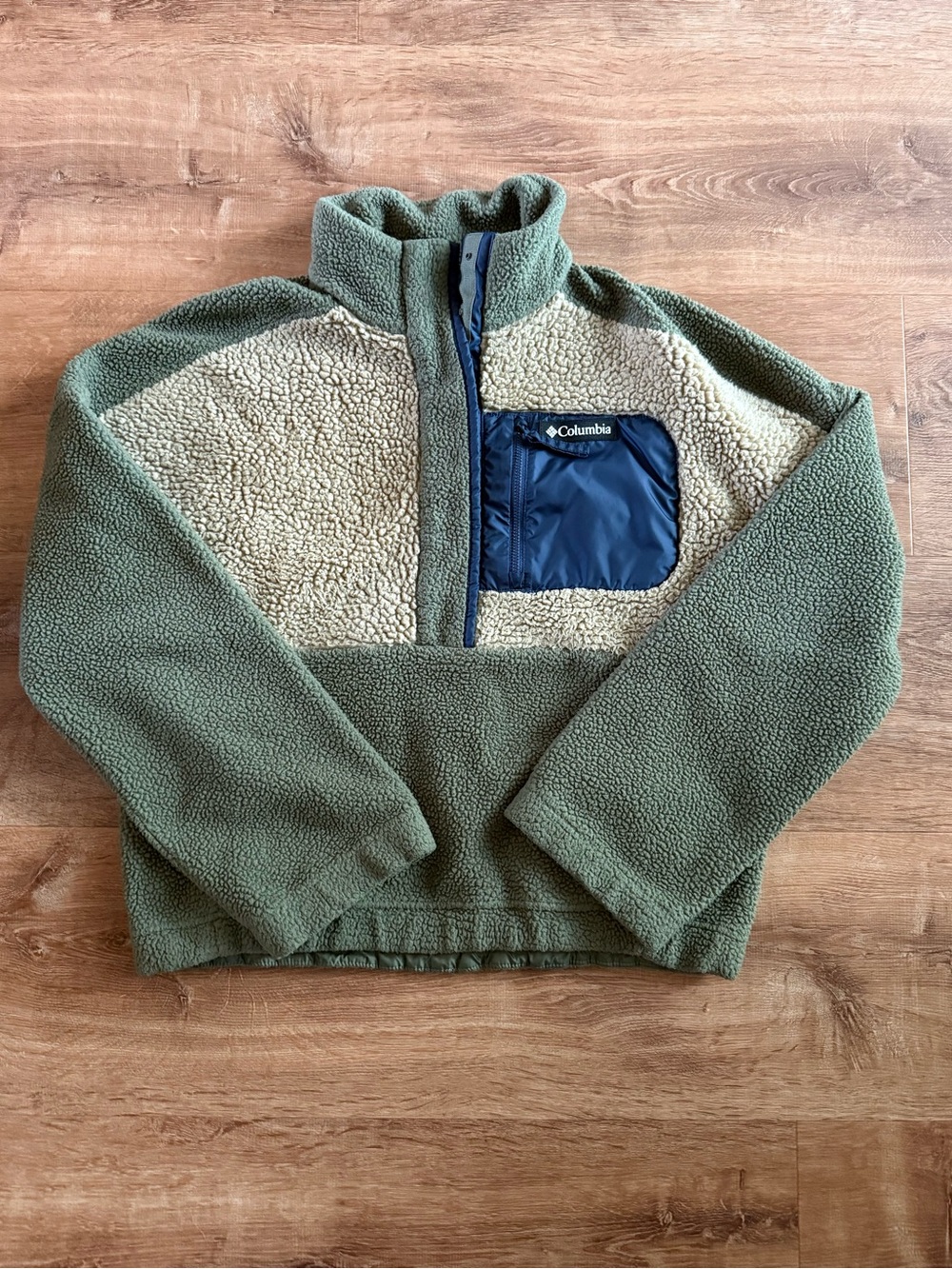 Columbia Olive Green Sherpa Half-Snap Fleece